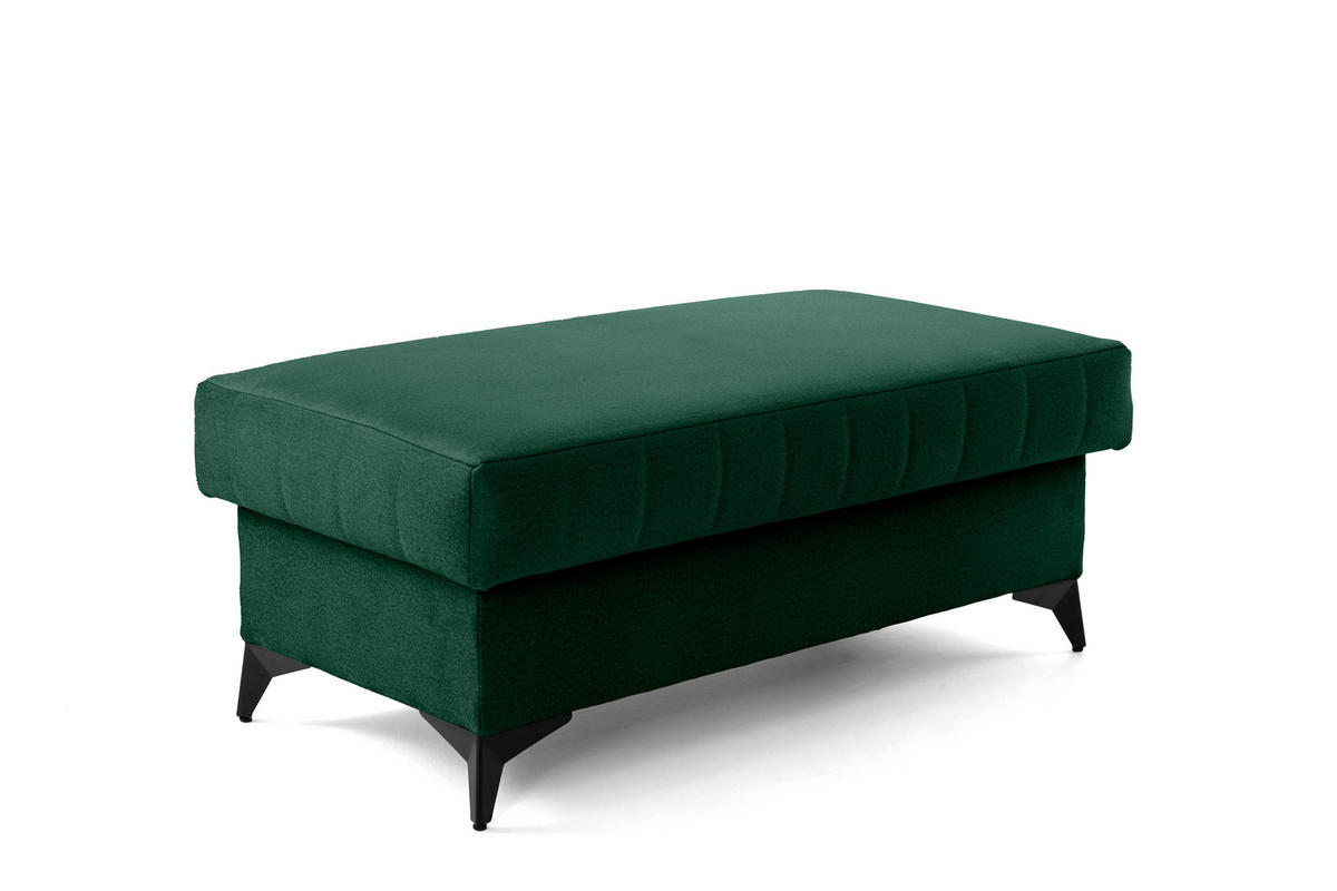 POUF PIERO 107 x 60 cm Velours Dunkelgrün - Dunkelgrün/Schwarz, Holz/Textil (107/43/60cm) - Muffo