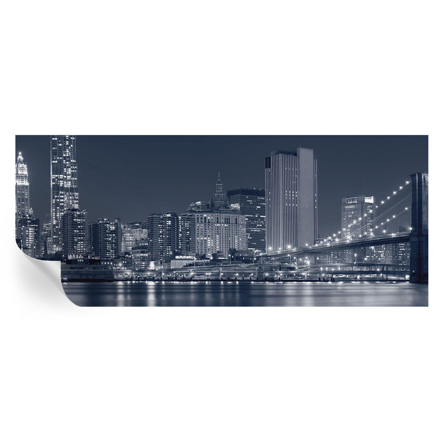 FOTOTAPETE 250x104 cm - Nachtstadt - Schwarz, Textil (250/104cm) - Wallfluent