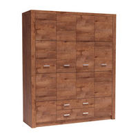 KLEIDERSCHRANK Indianapolis I-18 4-türig 178 x 214 x 58 cm Esche hell - Silberfarben/Braun, Holzwerkstoff/Metall (178/214/58cm) - Koseto