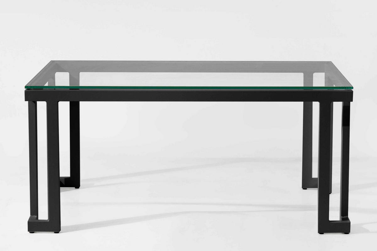 GARTENTISCH TRIGLO gehärtetes Glas, Modern, Dunkelgrau - Dunkelgrau, Glas/Metall (60/90/41cm) - KONSIMO®