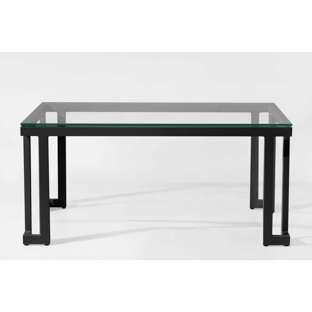 Thumbnail - Konsimo® Gartentisch, Dunkelgrau, Metall, Glas, Füllung: Schaumstoff, rechteckig,Rechteckig, 90x41x60 cm, Hergestellt in...