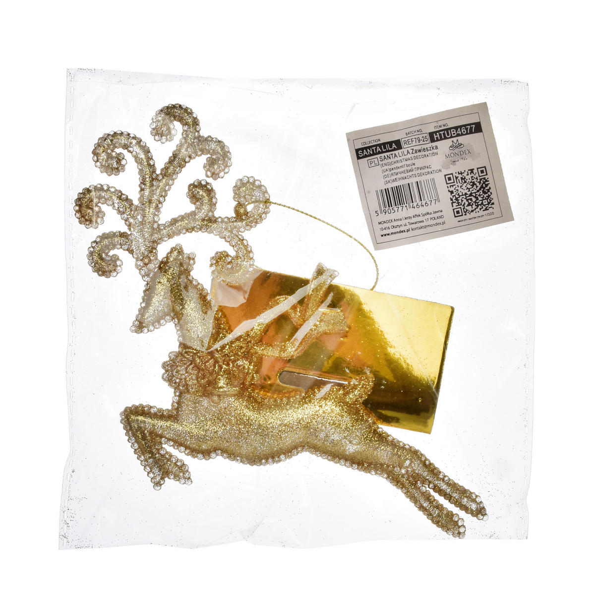 WEIHNACHTSBAUMANHÄNGER SANTA LILA Gold Acryl - Goldfarben, Kunststoff (8/2.5/15cm) - Mondex
