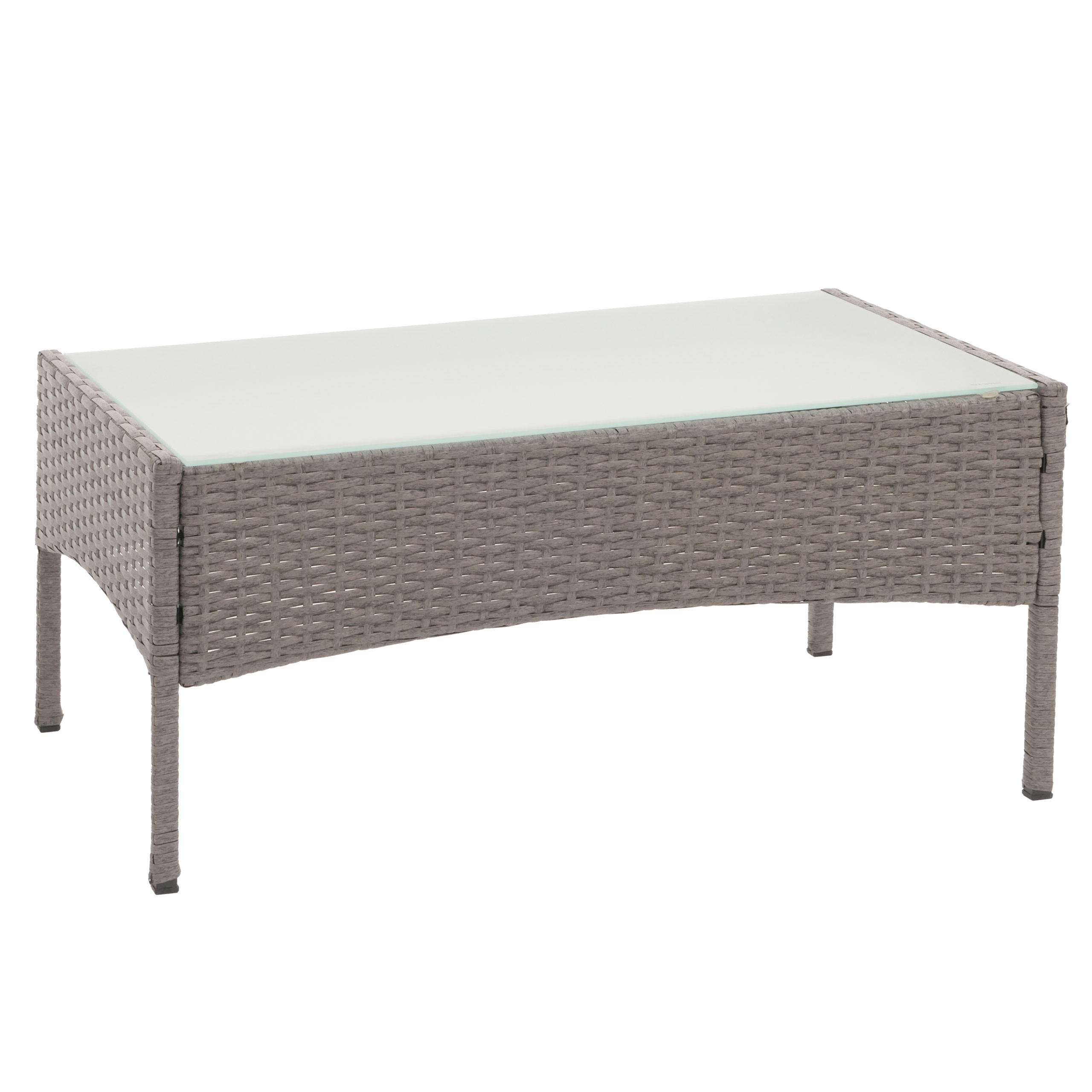 MCW POLY-RATTAN ZAHRADNÍ STŮL obdélníkový šedý
