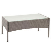 POLY-RATTAN GARTENTISCH rechteck Grau - Grau, Kunststoff (48/79/38cm) - MCW