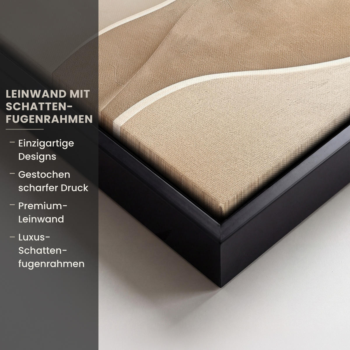 LEINWAND Bilder mit Rahmen - Beige - Natur - Abstrakt - Modern - 20x30 - Beige, Textil (20/30cm) - MuchoWow