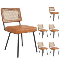 ESSZIMMERSTUHL mit PE-Rattan-Rückenlehne 61 x 46 x 79 cm Braun - Braun, Metall (44/79/46.2cm) - Meubliv