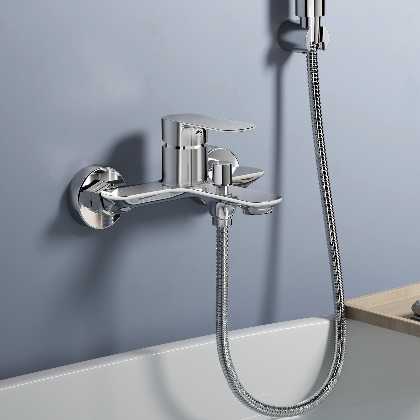 DUSCHARMATUR Chrom 21,2/18,3 cm - Chromfarben, Metall (18/11/21cm) - EMKE