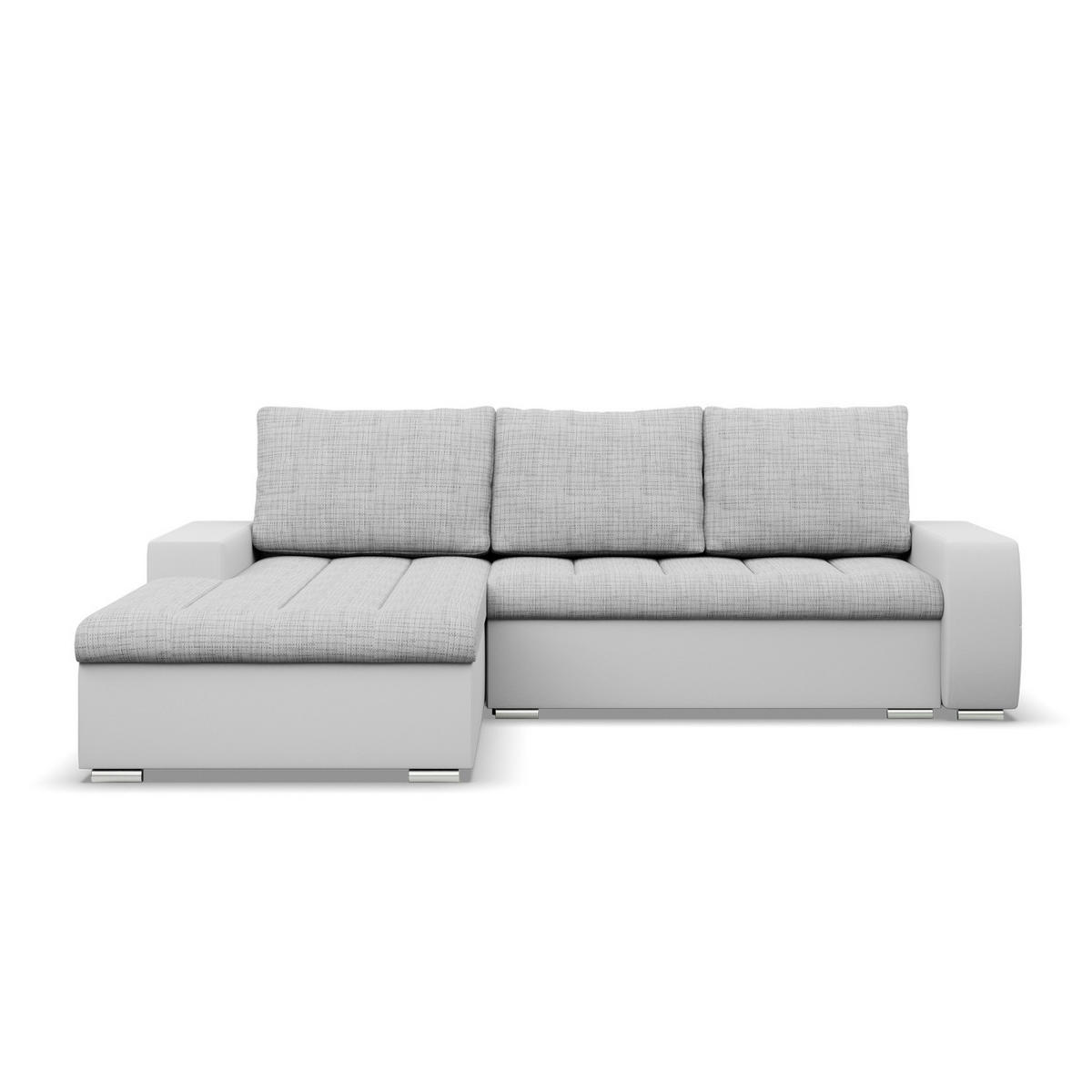 ECKSOFA MIT SCHLAFFUNKTION AURORA LINKS, Grau + Grau - Hellgrau/Grau, Textil (243/200cm)
