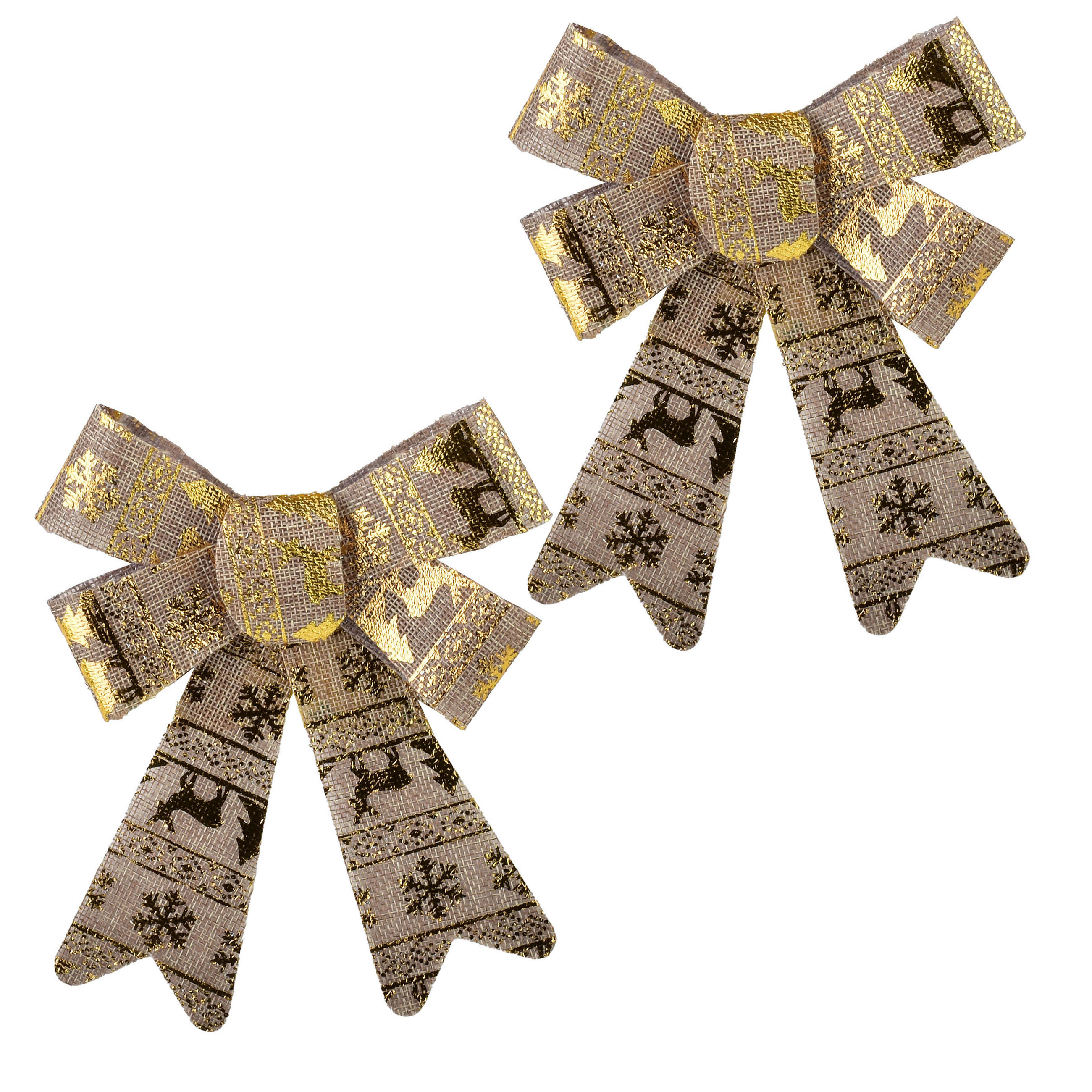 SCHLEIFEN Santa Lila 2er Set Gold 15x15x18 cm Kunststoff - Goldfarben, Kunststoff (15/18/15cm) - Mondex