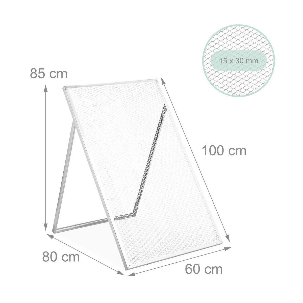 DURCHWURFSIEB - Silberfarben, Metall (60/85/80cm) - Relaxdays