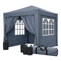 FALTPAVILLON 2/2 m Smoky Grau inkl. 4 Fußgewichten - Grau, Metall (200/245/200cm) - QUICK STAR