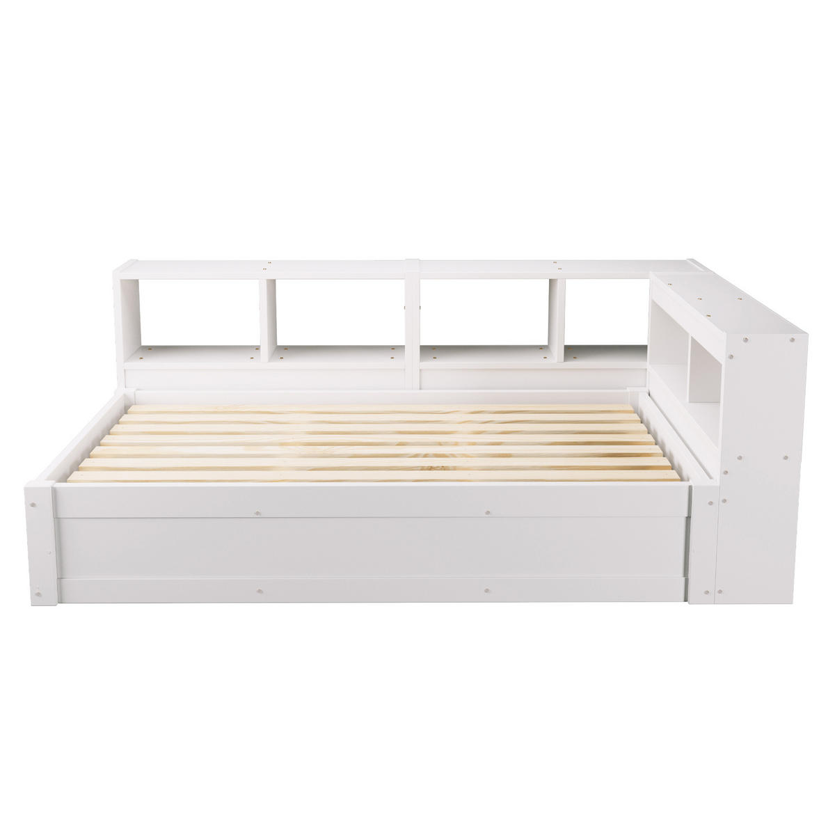 STAURAUMBETT 90/200 cm DE-32619 mit LED und Stauraum Weiß - Weiß, Holzwerkstoff (90/200cm) - ComfortXL