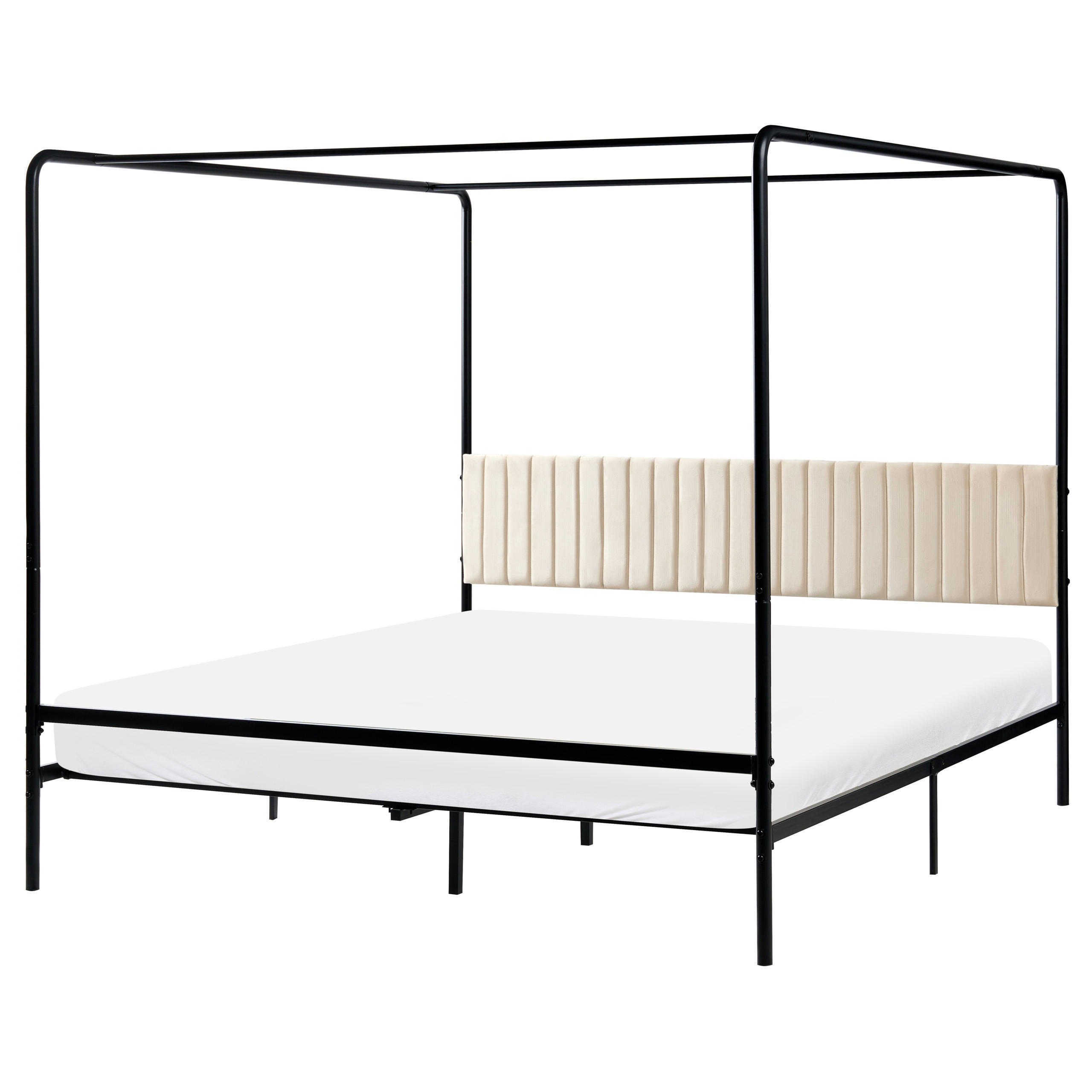 Beliani NEBESOVÁ POSTEL Kov 180/200 cm Černá Mirabeau