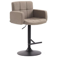 BARHOCKER Lausanne, Gestell schwarz, Stoff Taupe - Taupe/Schwarz, Textil/Metall (60/100/56cm) - TPFLiving