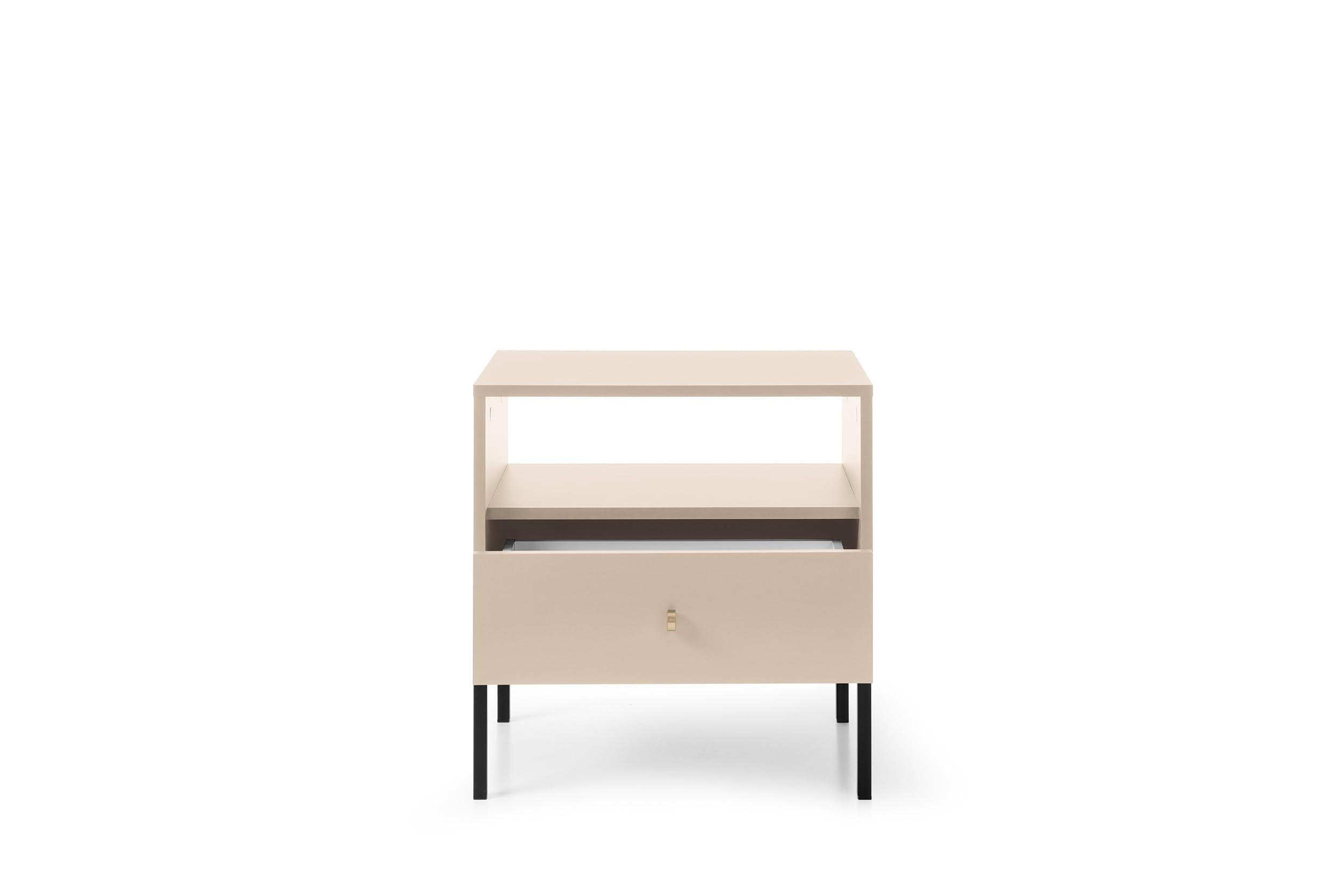 NACHTTISCH Onom 54x56x39 cm - Modern Nachtschrank zum Schlafzimmer - EIN praktischer Commode aus Spanplatten - Beige - Beige, Holzwerkstoff (54/56/39cm) - Chilly