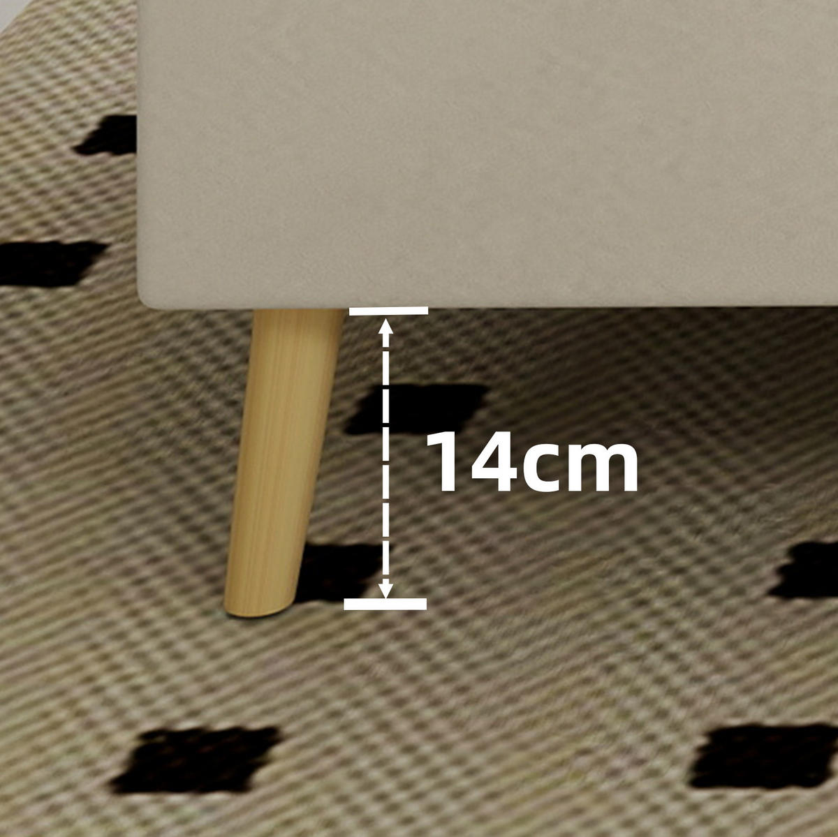 POLSTERBETT 160/200 cm beige aus Stoff und Metall mit LED und verstellbarer Rückenlehne - Beige, Textil (160/200cm) - OKWISH