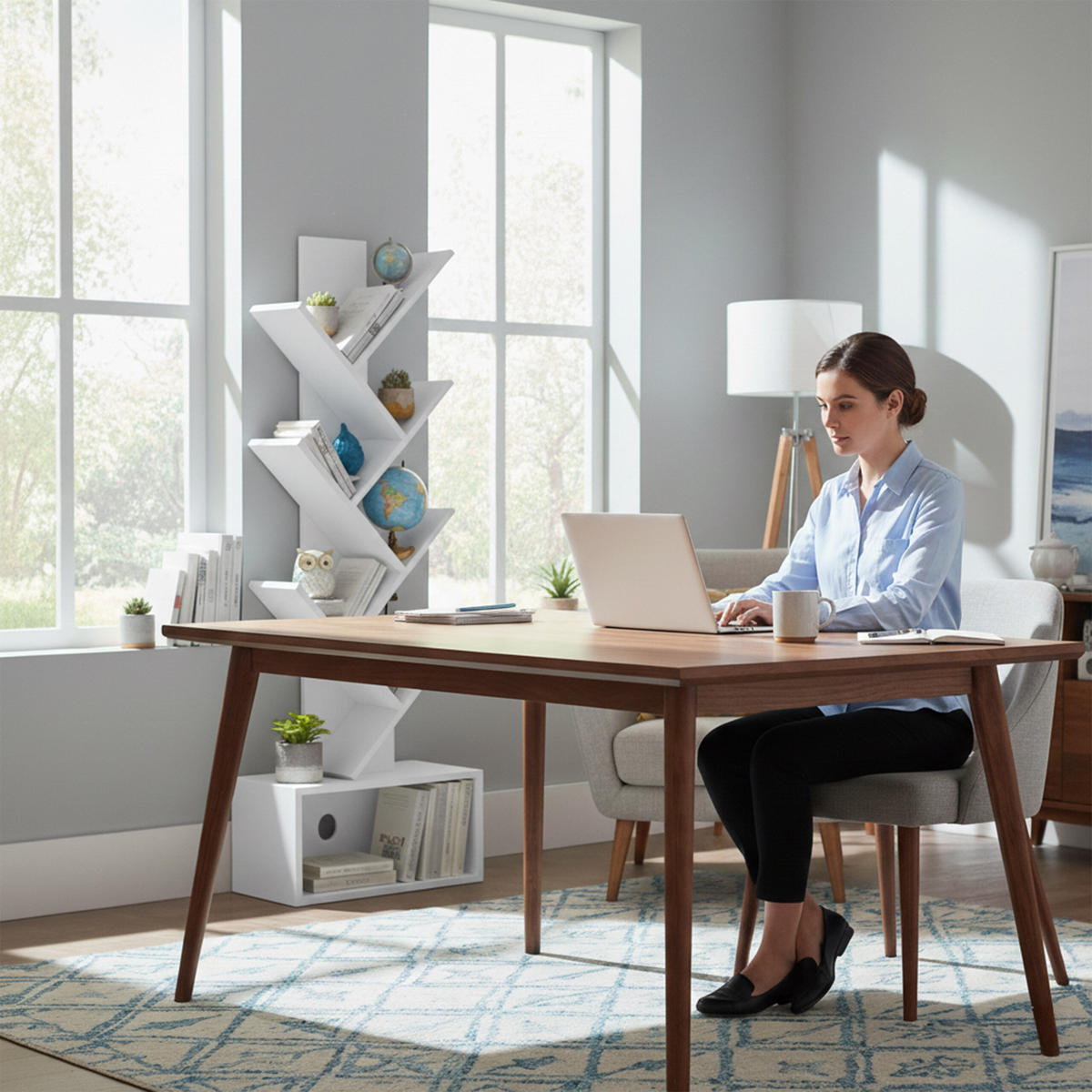 BÜCHERREGAL - Weiß, Holzwerkstoff (38/113/20cm) - Relaxdays