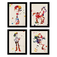 POSTER Set mit 4 Filmspielzeuggeschichte, Buzz, Woody, Jessie und das Pferd A3 Schwarzer Rahmen - Schwarz, Papier (29.7/3cm) - Nacnic