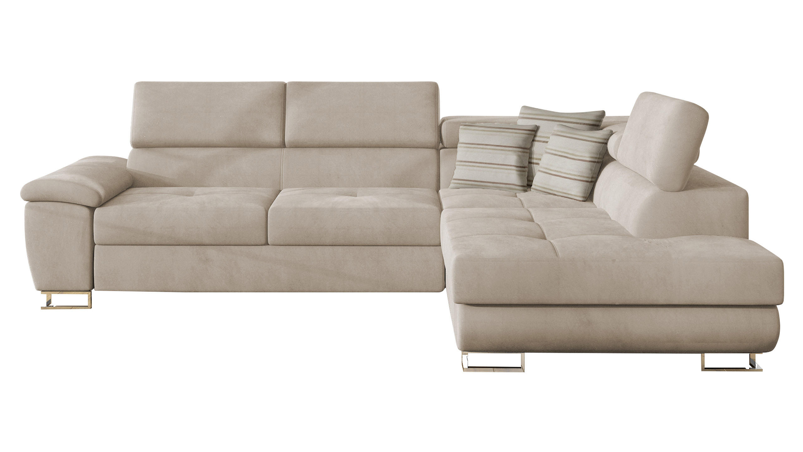 ECKSOFA Cotere, Seite: Rechts - Beige, Holz/Textil (270/202cm) - MIRJAN24