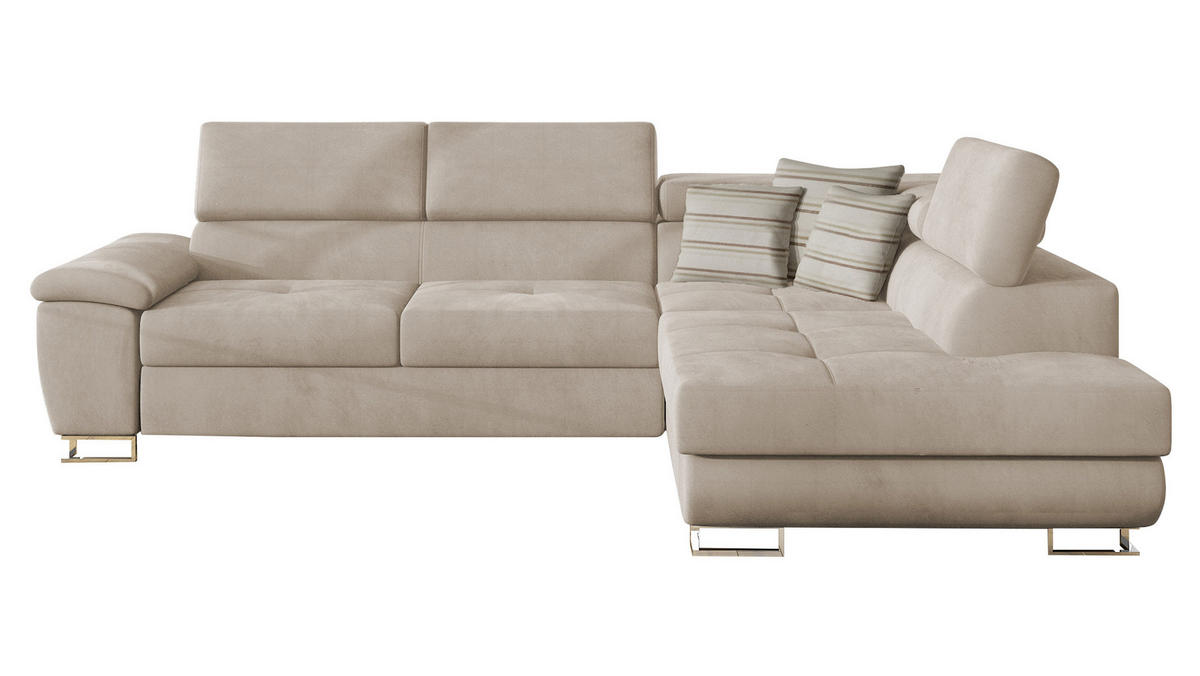 ECKSOFA Cotere, Seite: Rechts - Beige, Holz/Textil (270/202cm) - MIRJAN24
