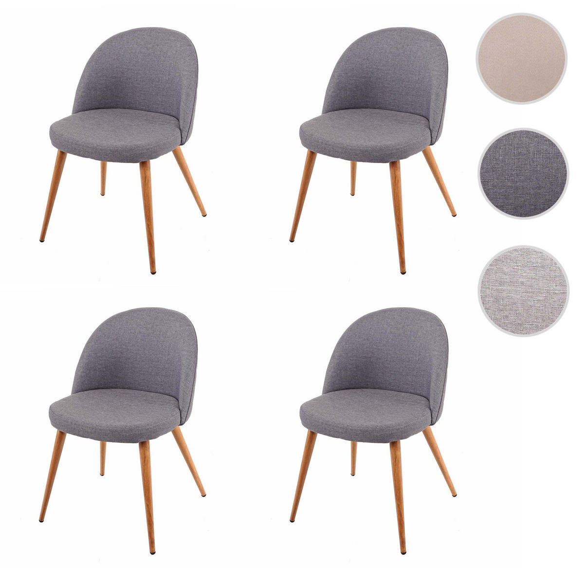 ESSZIMMERSTUHL Anthrazit 4er-Set - Anthrazit, Textil (48/77/46cm) - MCW