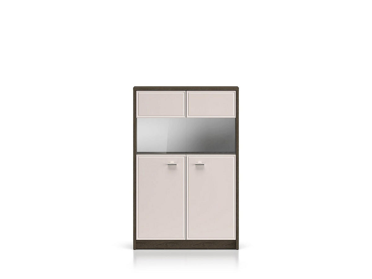 VITRINE – 92 cm – Avante – Kaschmir / Eichefarben - Kaschmir/Eichefarben, Holzwerkstoff (92/141/40cm) - hi-markt