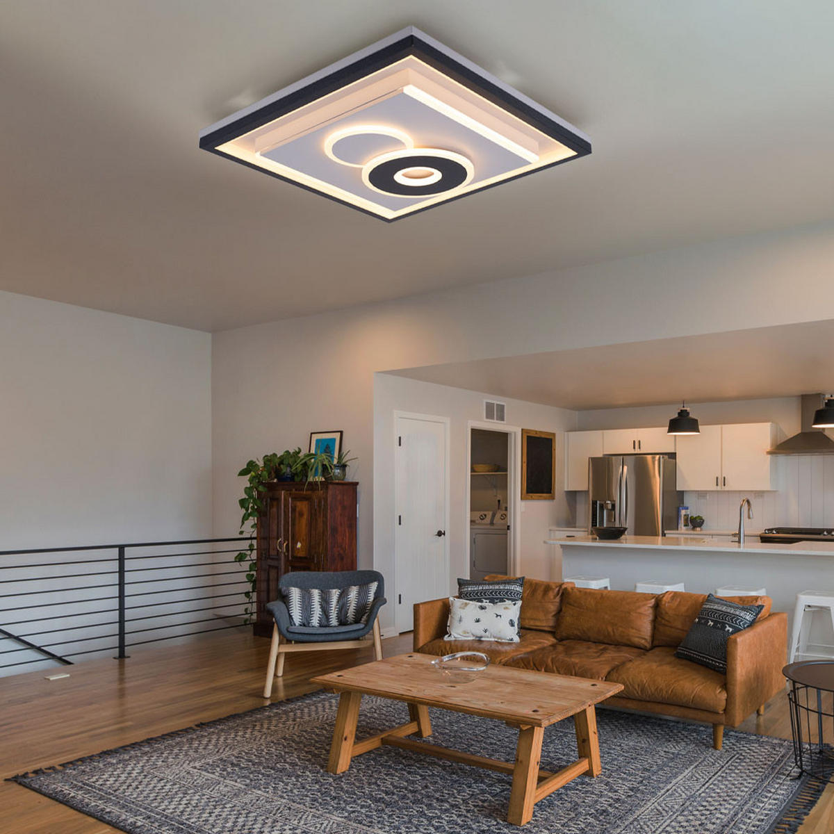 LED DECKENLEUCHTE SUNDI Weiß Metall - Weiß, Metall (54/54/10cm) - Globo Lighting