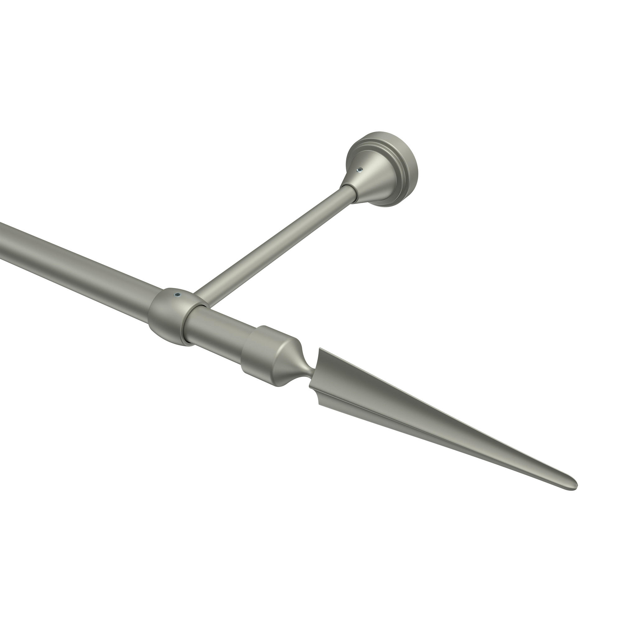 GARDINENSTANGE Primus Lorenzo 260 cm (geteilt in 2 x 130 cm), 1-läufig (ohne Ringe), 16 mm Ø Chrom matt - Chromfarben/Nickelfarben, Metall (260cm) - INTERDECO