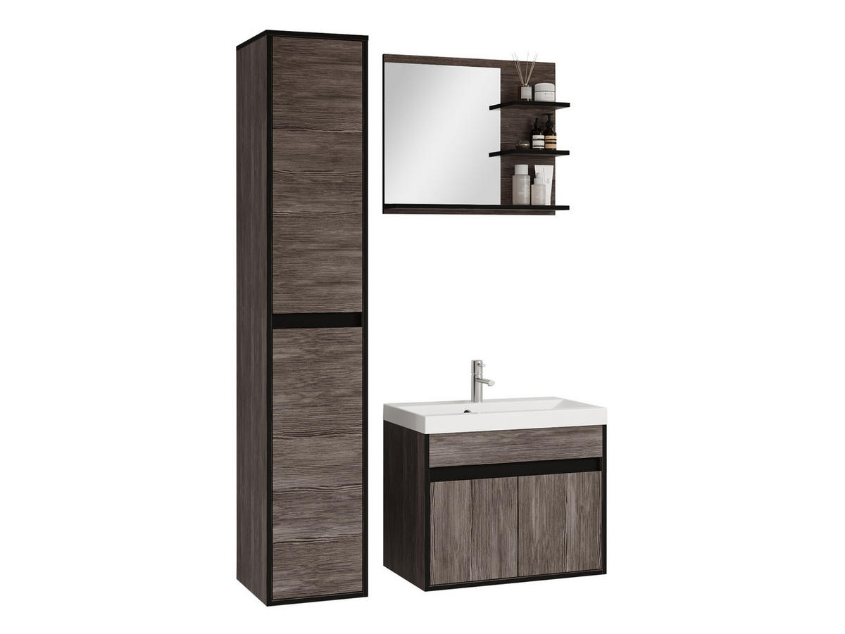 BADMÖBEL-SET Cyprus - Grau, Holzwerkstoff (31/160/31cm) - MIRJAN24