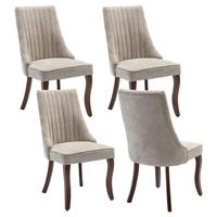 ESSZIMMERSTÜHLE 4er Set Stoff Beige mit Channel-Steppung - Beige, Textil (50/95.5/53.8cm)