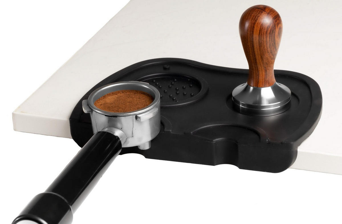 KAFFEEDAMPFER Tamper Mat - Silikon - Schwarz - Schwarz, Keramik (21cm) - Jay Hill