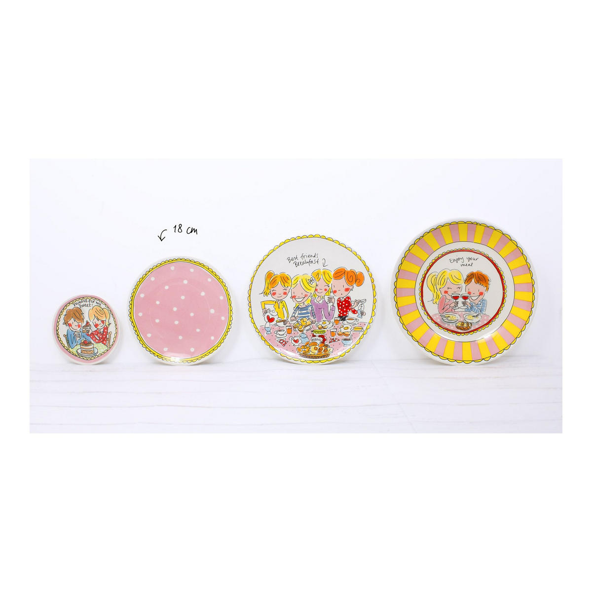 TELLER Liebe in Bunt - 18cm - Multicolor, Keramik (18/18/2cm) - Blond Amsterdam