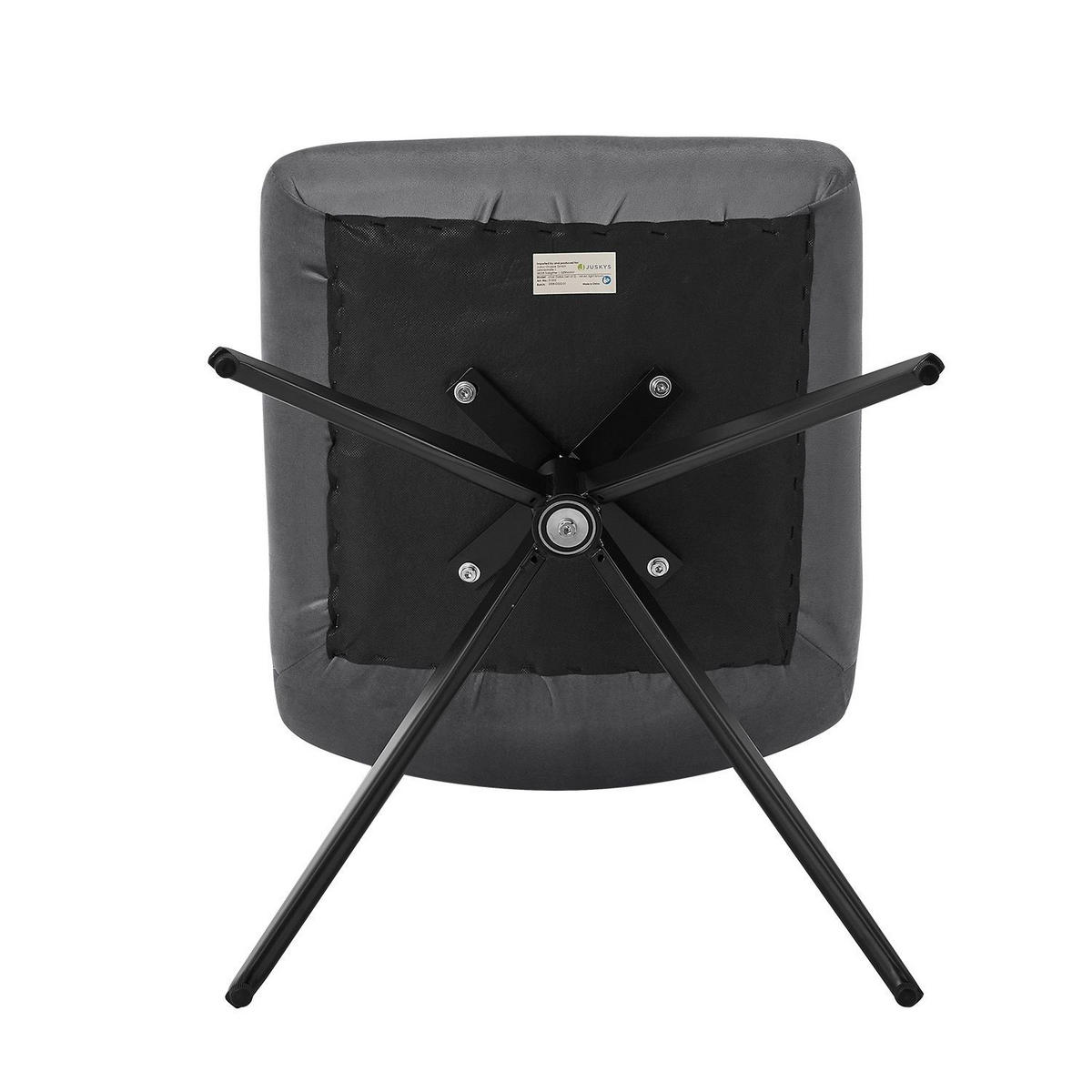DREHSTUHL Dallas samt dunkelgrau (2er-Set) - Dunkelgrau, Textil (45/84/45cm) - Juskys