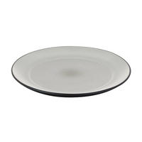 TELLER FLACH EQUINOXE FÜR DIM SUM 22 CM Pfeffer - Hellgrau, Keramik (20/2.3/20cm) - Revol Porcelaine France