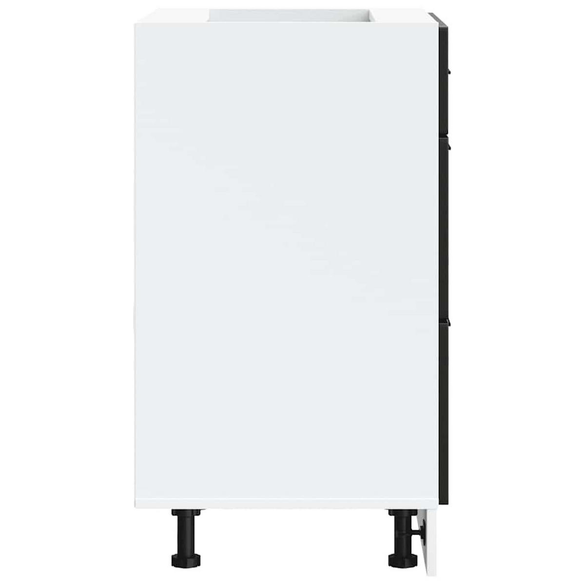 KÜCHENUNTERSCHRANK Samu Schwarz 60x46x81,5 cm - Schwarz, Holz (60/81.5/46cm) - DELUKE