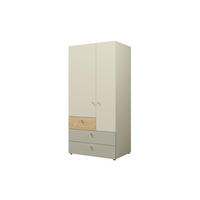 KINDERKLEIDERSCHRANK YOGI 02 90/185 cm in Graubeige / Geölte Eiche / Eukalyptus - Greige/Eichefarben, Holzwerkstoff (90/185/60cm) - Deine Möbel 24