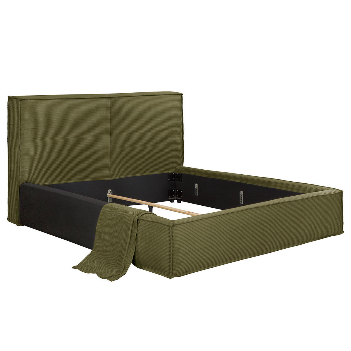 WECHSELBEZUG für Polsterbett - Olivgrün, Textil (180/200cm) - home24