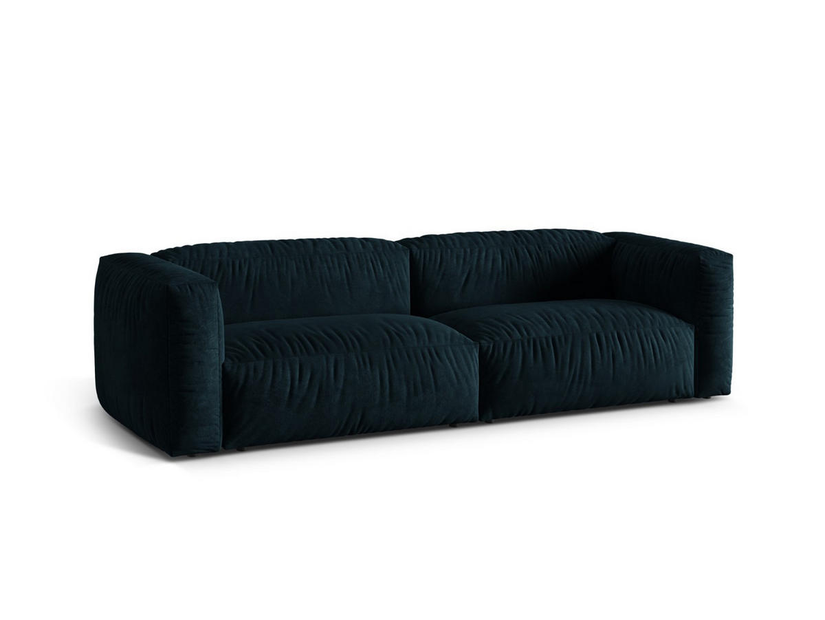 SOFA modular Martina aus Samt dunkel petrol 3 Sitzplätze - Petrol, Textil (240/75/106cm) - Micadoni