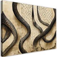 WANDBILD schlangenhaut glamour textur - Beige, Textil (60/40cm) - Feeby
