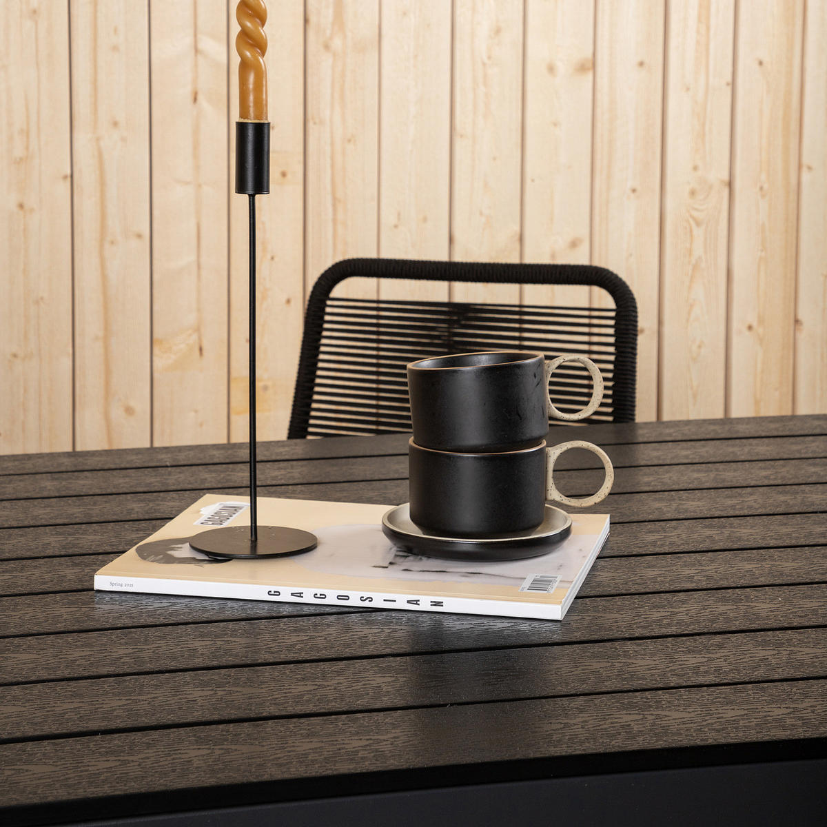GARTENTISCH - Schwarz, Kunststoff (205/90/74cm) - home24