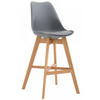 BARHOCKER Kunststoff grau - Eukalyptusholzfarben/Grau, Holz/Kunststoff (48/112/56cm) - CLP