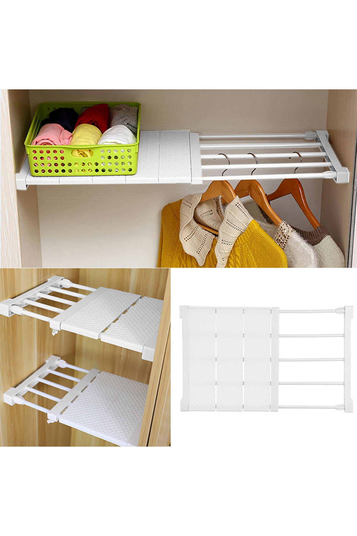SCHRANK-SPANNREGAL aus ABS-Kunststoff, Kohlenstoffstahl 30-40cm Weißes Verstellbares 30 x 24 x 1,5 cm - Weiß, Kunststoff (24/30/1.5cm) - Livingandhome