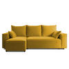ECKSOFA Tobi mit Bettkasten und Schlaffunktion, L-Form, Velourstoff, Universal - Currygelb, Holzwerkstoff (246/145cm) - 4ALL HOME