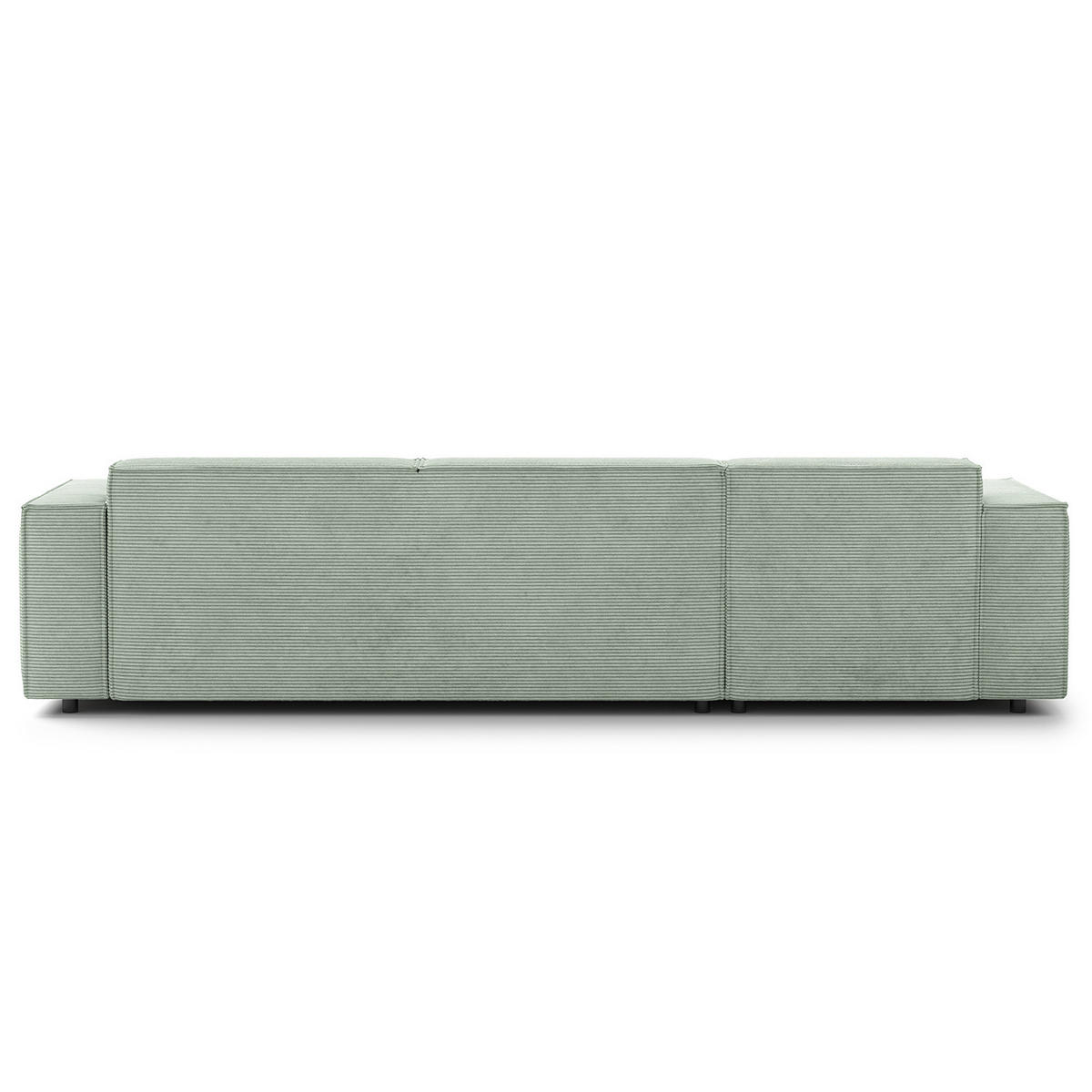 ECKSOFA mit Longchair - Schwarz/Mintgrün, Kunststoff/Textil (294/177cm) - home24