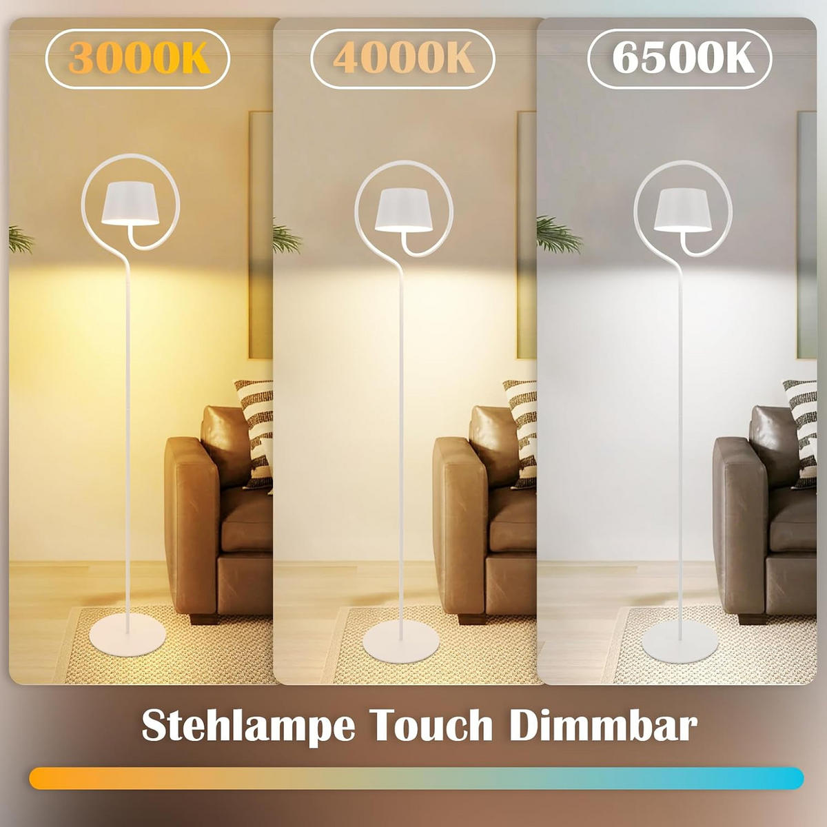 STEHLAMPE Thalia 22.5/20/120 cm - Weiß, Metall (22.5/20/120cm) - ZMH