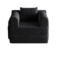 ROZKLÁDACÍ pohovka 2 v 1 černá z chenille s úložným prostorem v opěrce a ocelovým rámem - černá, textil (181.6/49.5/94cm) - OKWISH