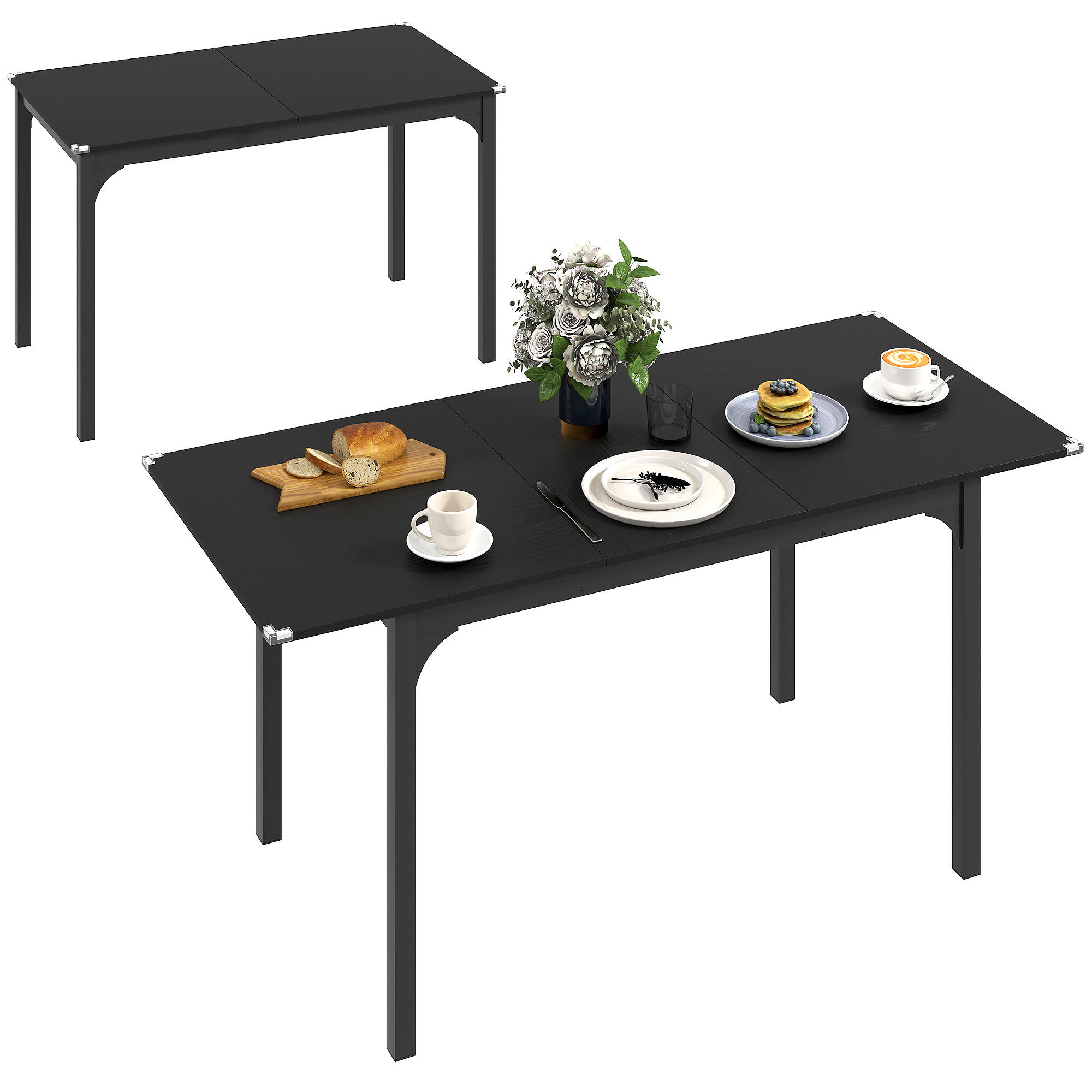 ESSTISCH DE-16498 Schwarz - Schwarz, Holzwerkstoff (160/70/75cm) - ComfortXL