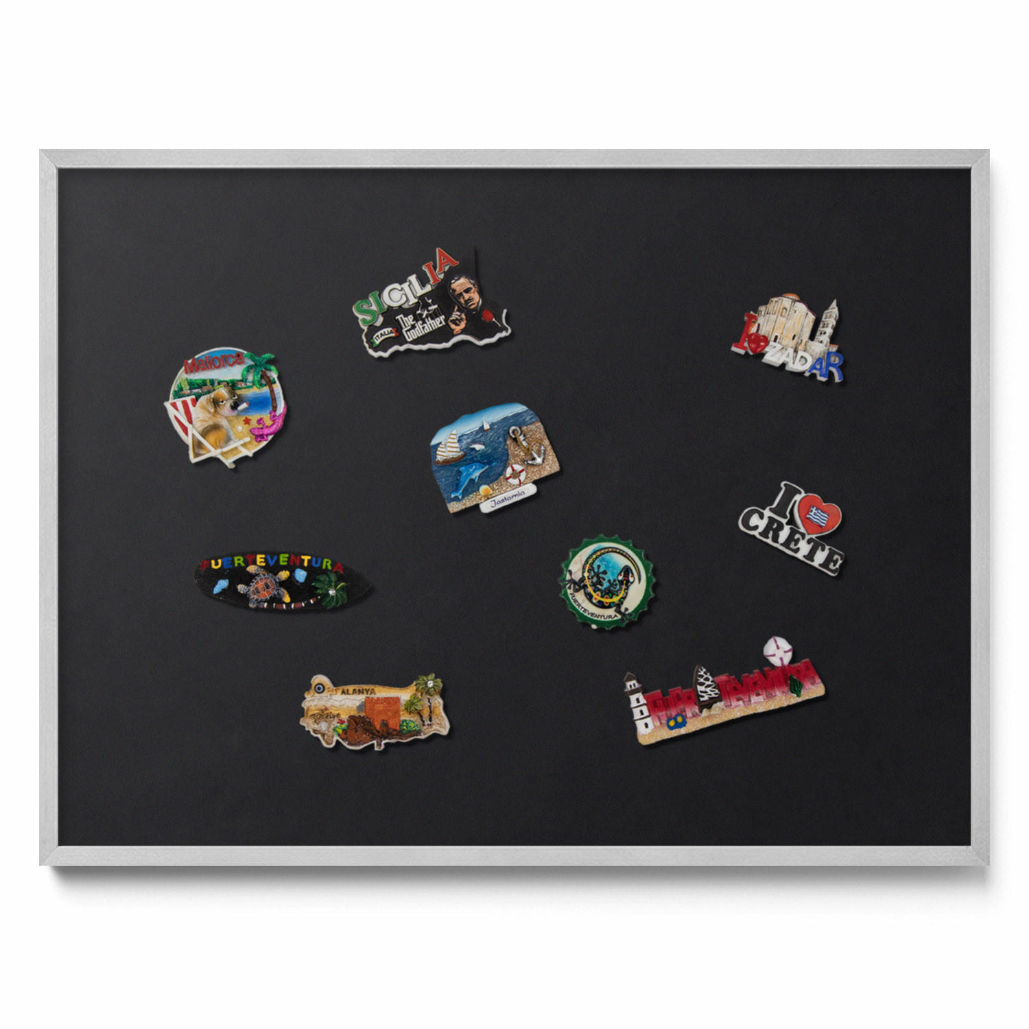 MAGNETTAFEL 80x60 cm Silberner Rahmen Farbe Schwarz - Bronzefarben, Metall (80/60/0.4cm) - TULUP