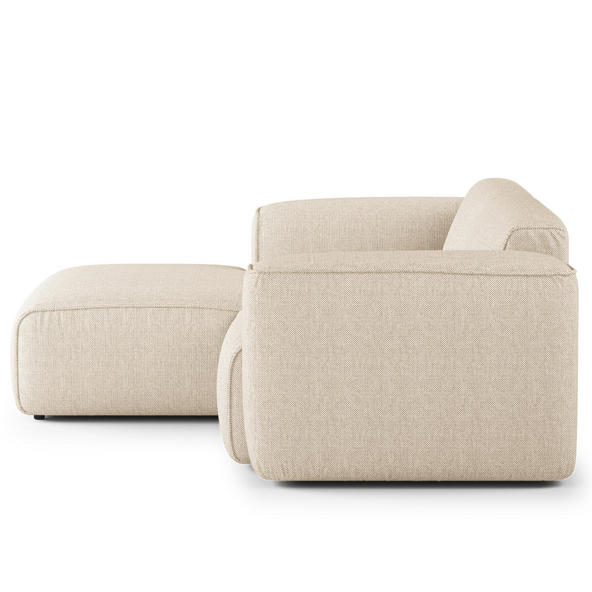 ECKSOFA mit XL-Longchair - Beige/Schwarz, Kunststoff/Textil (260/171cm) - home24
