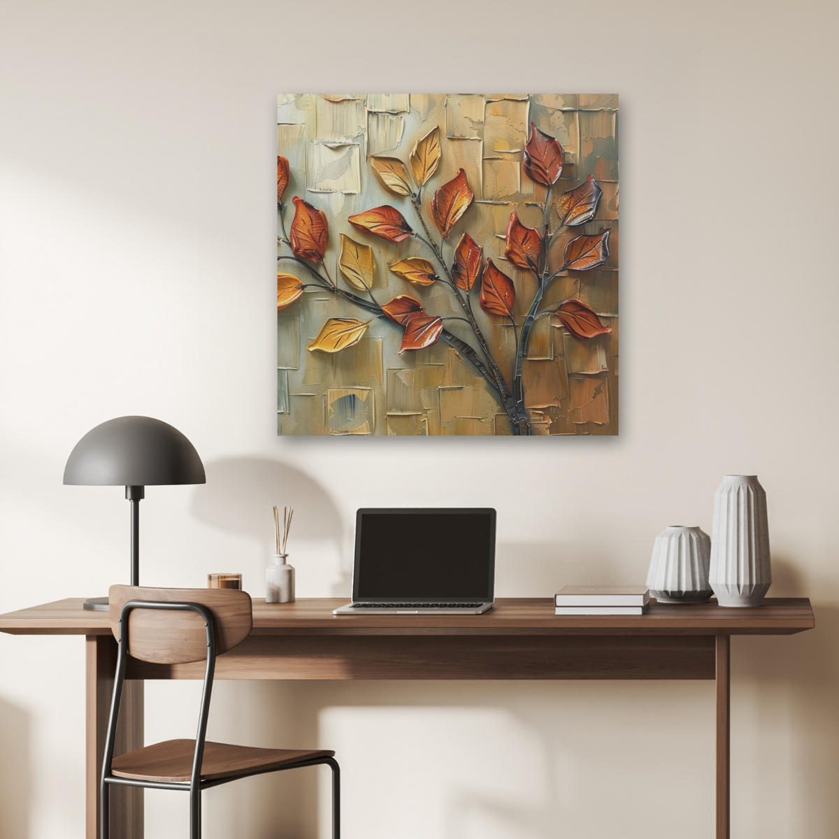 AKUSTIKBILD Baum - Abstrakt - Natur - Kunst Akustikpaneele 80x80 cm - Goldfarben, Kunststoff (80/80/0.9cm) - MuchoWow